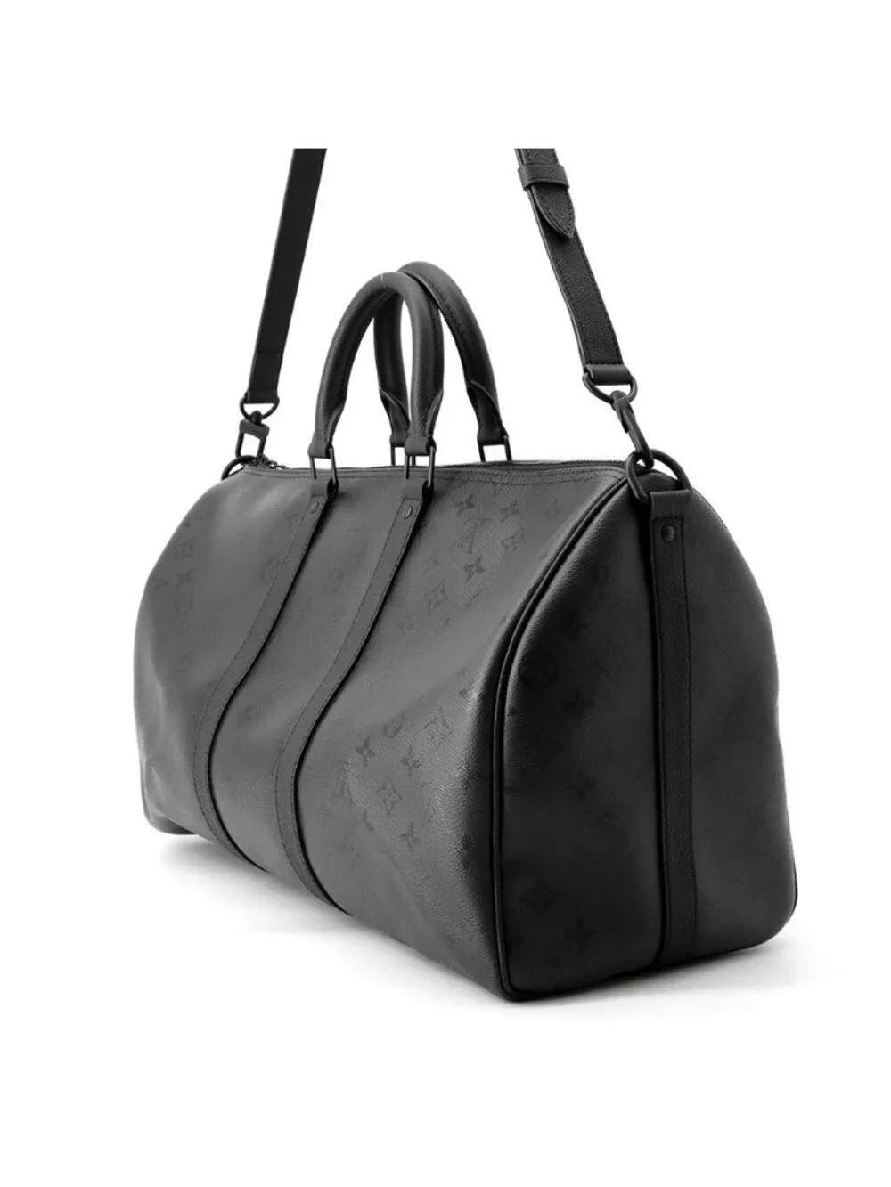 Louis Vuitton Boston Bag Monogram Midnight Keepall Bandouliere 45 Black 2-Way